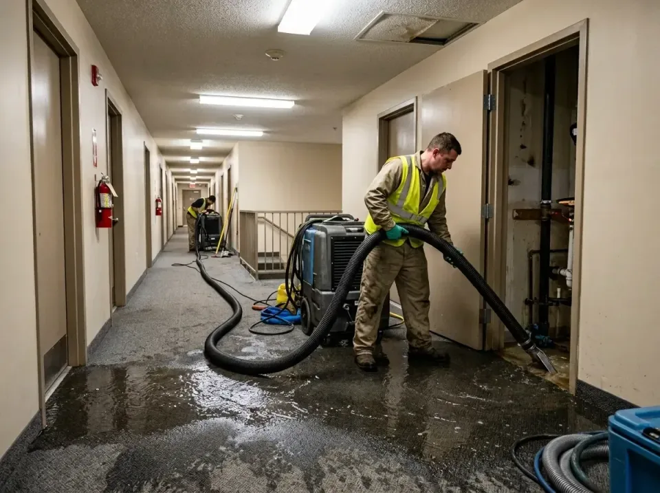 multi-unit-apartment-hallway-f-005 — frequently asked questions, Emergency Burst Pipe Water Extraction & Removal in Blue Rid…